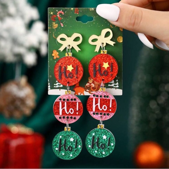Ho Ho Ho Dangle Earrings - Picture 2 of 7